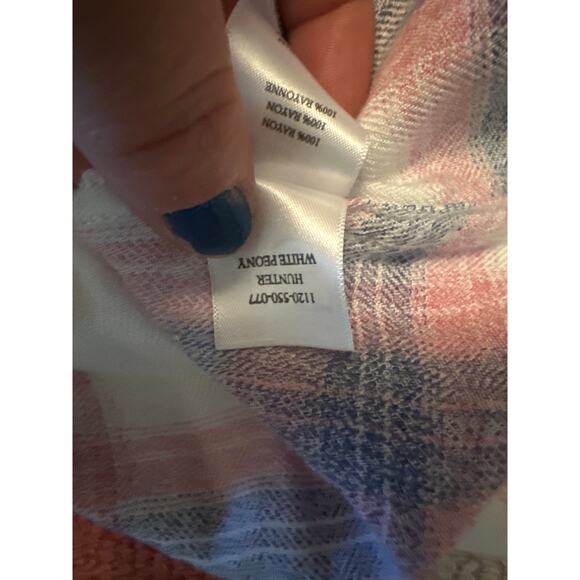 Women M Rails Hunter White Peony Rayon Long Slv Button-Up Blouse Shirt Top - Picture 7 of 7